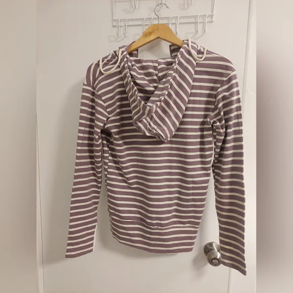 Vanilla Bay Brown and White Striped Hoodie - Picture 6 of 7
